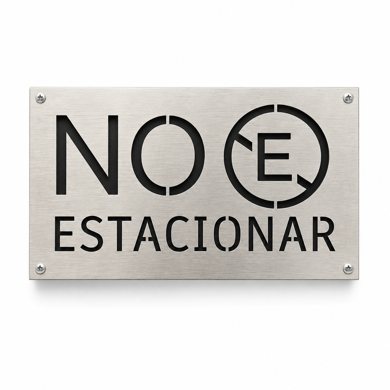 Letrero No Estacionar - Acero Inoxidable