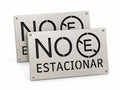 Pack 2 Letreros No Estacionar - Acero Inoxidable